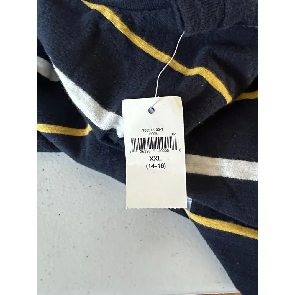 Gap Boys Dark Blue Stripe Long Sleeve Shirt Size XXL